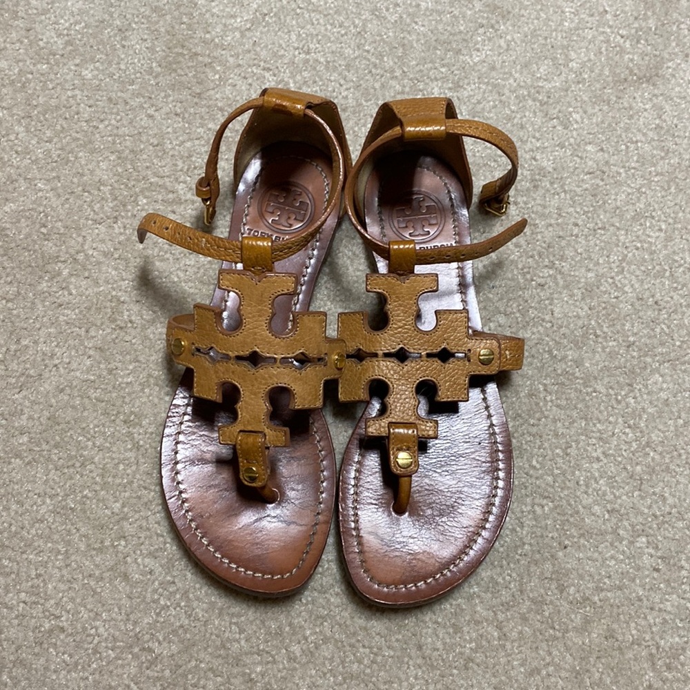 Tory Burch Tan Gladiator Style Sandals